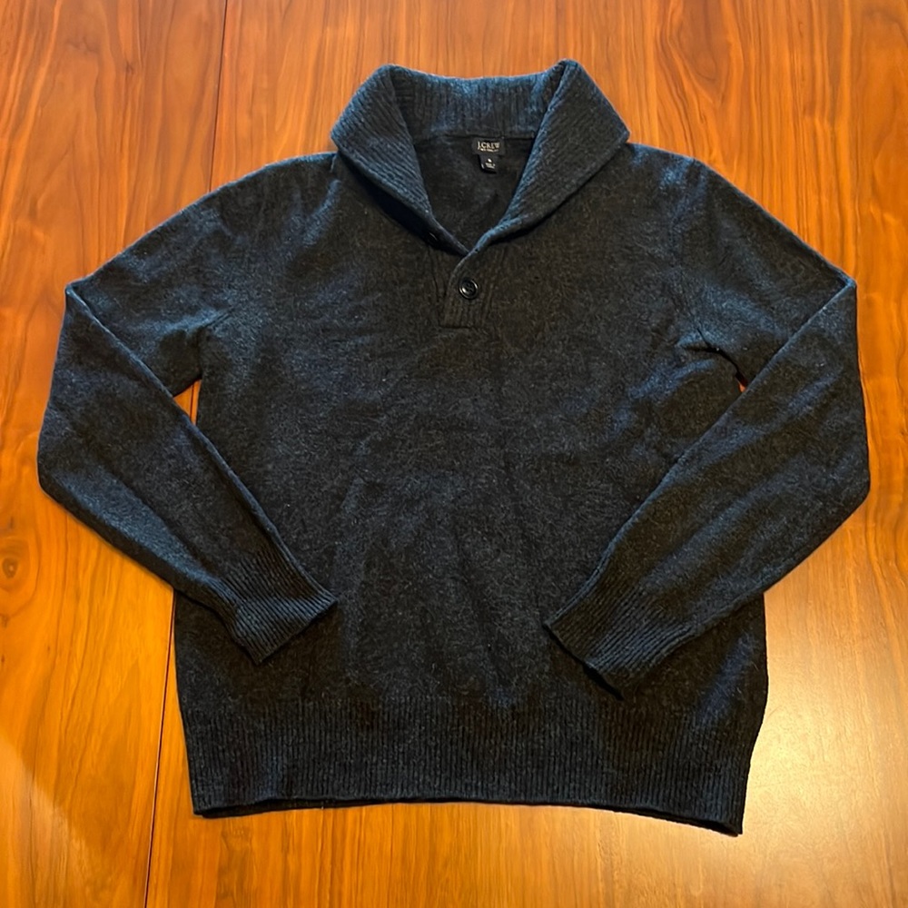 J. Crew Charcoal Shawl-Neck Sweater